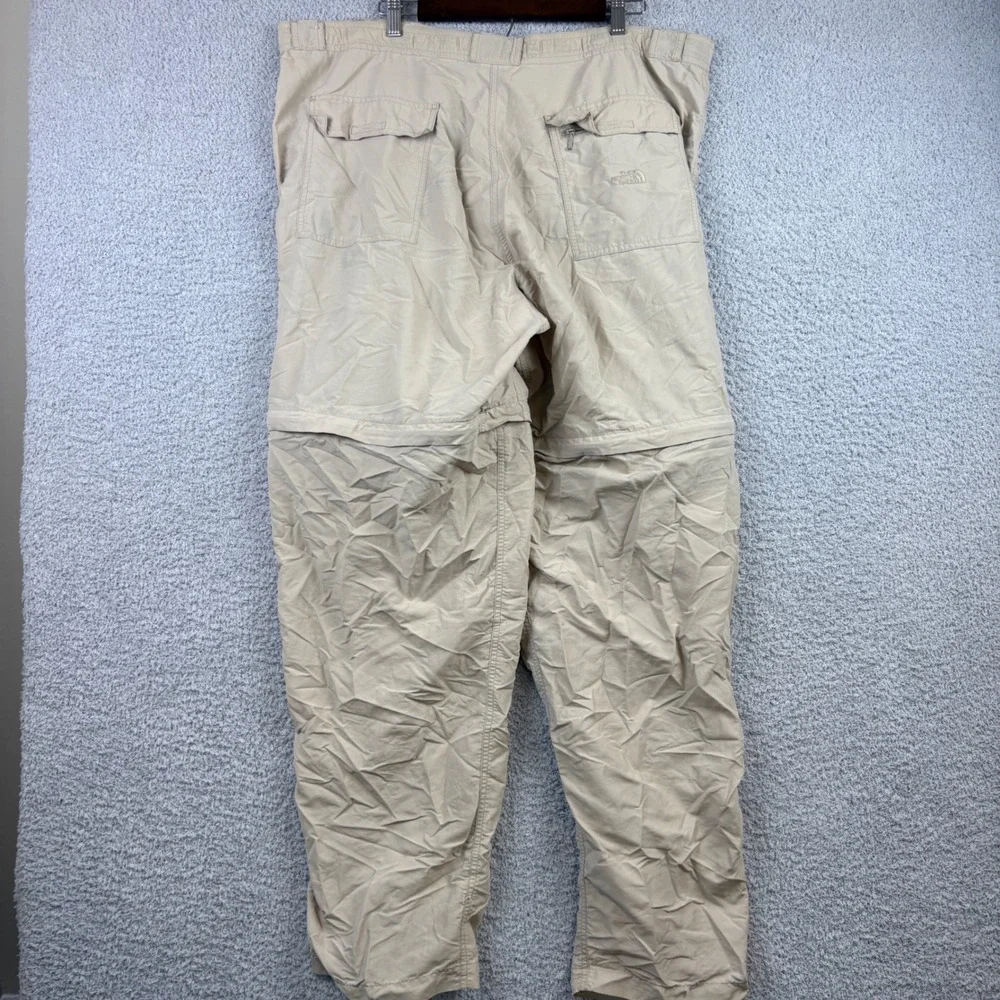 North Face Convertible Pants Mens XXL 42x36 Tan Zip Off Hiking Gorpcore Utility